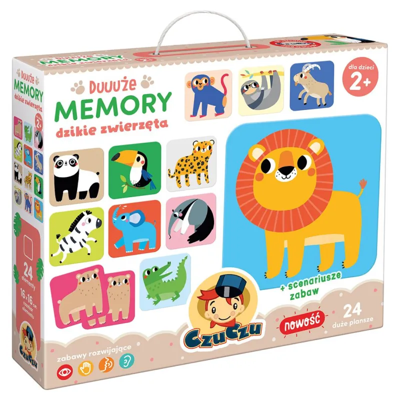 DUUUŻE MEMORY DZIKIE ZWIERZĘTA GRA EDUKACYJNA 2+ - Bright Junior Media
