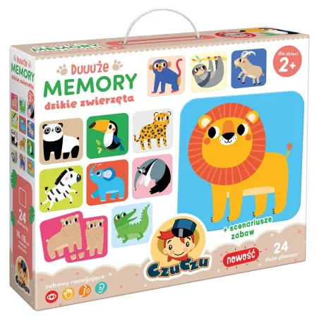 DUUUŻE MEMORY DZIKIE ZWIERZĘTA GRA EDUKACYJNA 2+ - Bright Junior Media