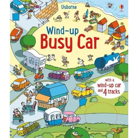 WIND-UP BUSY CAR WITH WIND-UP CAR AND 4 TRACKS Fiona Watt - Usborne