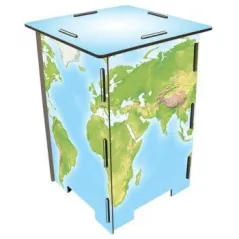 DESIGNERSKI TABORET STOLIK SKRZYNIA SIEDZISKO 4W1 MAPA ŚWIATA