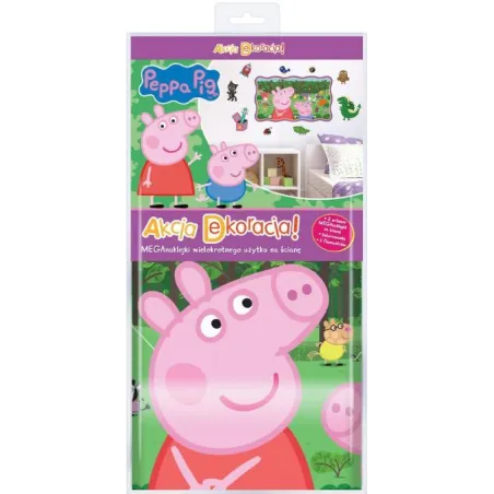 Świnka Peppa Akcja Dekoracja Meganaklejki Wielokrotnego Użytku Na Ścianę