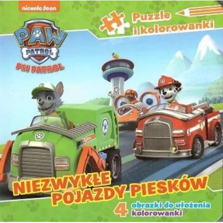PSI PATROL NIEZWYKŁE POJAZDY PIESKÓW KSIĄŻECZKA Z PUZZLAMI - Media Service Zawada