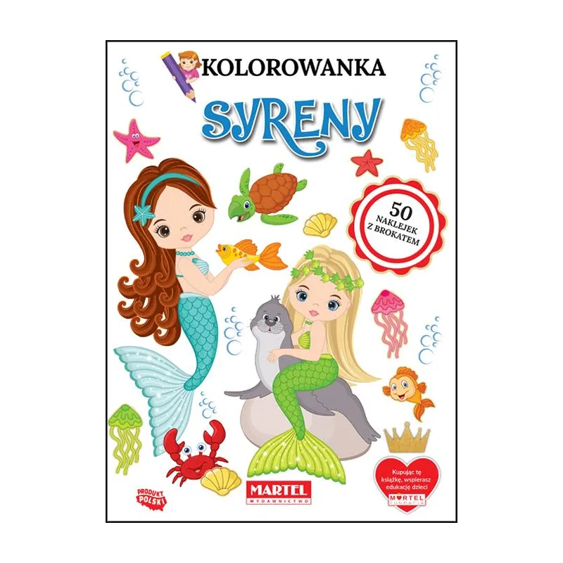 SYRENY KOLOROWANKA Z NAKLEJKAMI - Martel