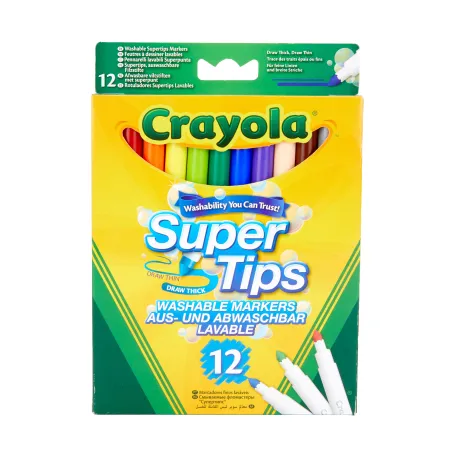 FLAMASTRY ZMYWALNE SUPERTIPS 12 KOLORÓW CRAYOLA 3+ - Crayola