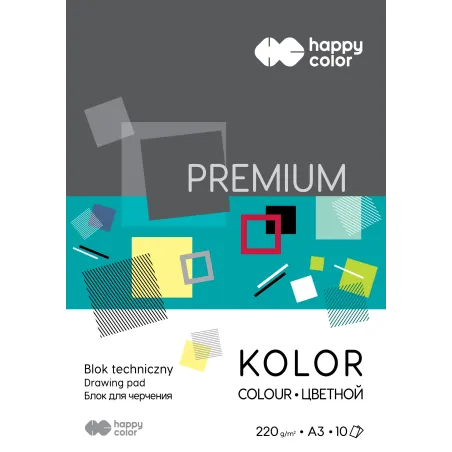Blok Techniczny 10 Kolorowych Kartek A3