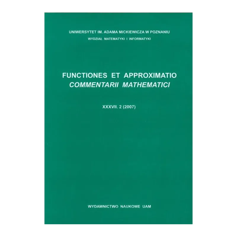 FUNCTIONES 37.2 - Wydawnictwo Naukowe UAM FUNCTIONES 37.2 - Wydawnictwo Naukowe UAM