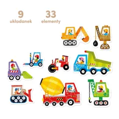 Pojazdy Na Budowie Puzzle Progresywne 33 Elementy Czuczu 2+