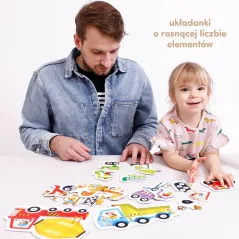 POJAZDY NA BUDOWIE PUZZLE PROGRESYWNE 33 ELEMENTY CZUCZU 2+