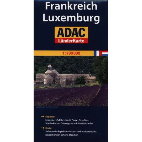 ADAC FRANKREICH LUXEMBURG MAPA DROGOWA 1:700000 - MairDumont