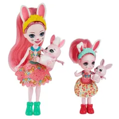 Enchantimals 2 Lalki Siostrzyczki Ze Zwierzątkami Bree Bunny & Twist Bedelia Bunny & Tappy 4+