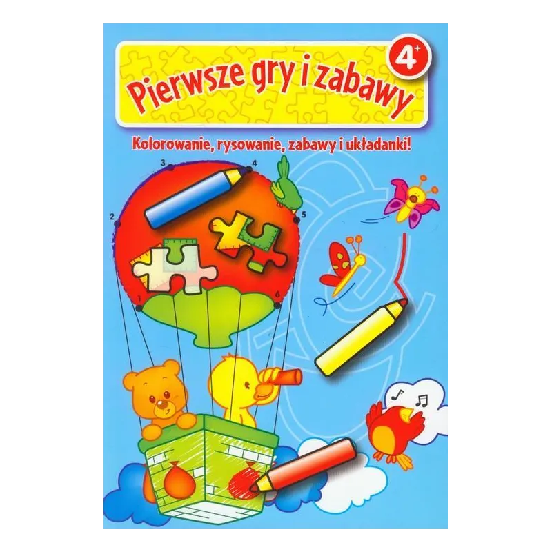 PIERWSZE GRY I ZABAWY 4. KOLOROWANIE, RYSOWANIE, ZABAWY I UKŁADANKI! - Yoyo Books