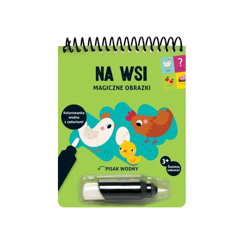MAGICZNE OBRAZKI. NA WSI. KOLOROWANKA WODNA Z ZADANIAMI II GATUNEK - Olesiejuk