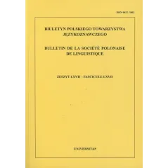 BIULETYN POLSKIEGO TOWARZYSTWA JĘZYKOZNAWCZEGO 66 - Universitas