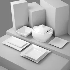 Komplet Obiadowy Porcelanowy Ambition Porto 42-Elementów Ii Gatunek