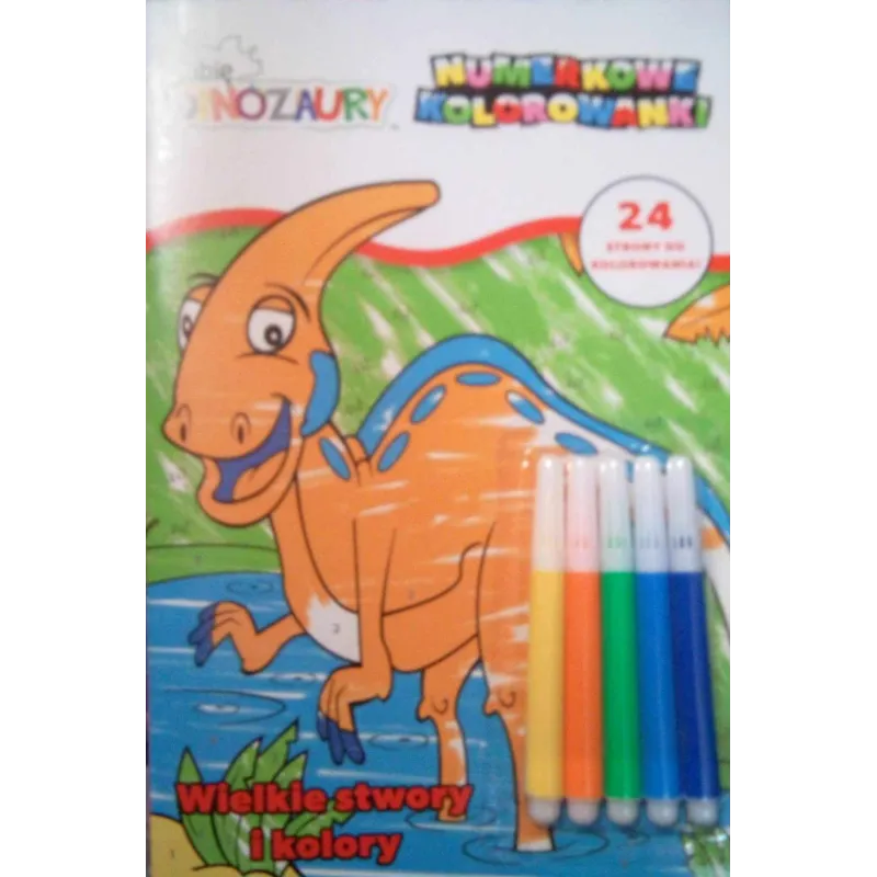 MOJE DINOZAURY. NUMERKOWE KOLOROWANKI
