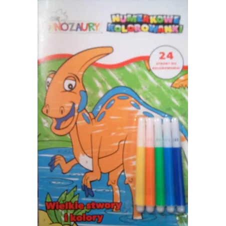 MOJE DINOZAURY. NUMERKOWE KOLOROWANKI