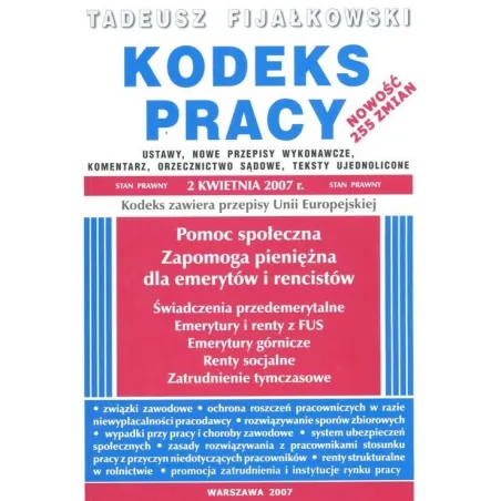 KODEKS PRACY Tadeusz Fijałkowski - WGP