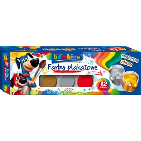 FARBY PLAKATOWE 12 KOLORÓW BAMBINO