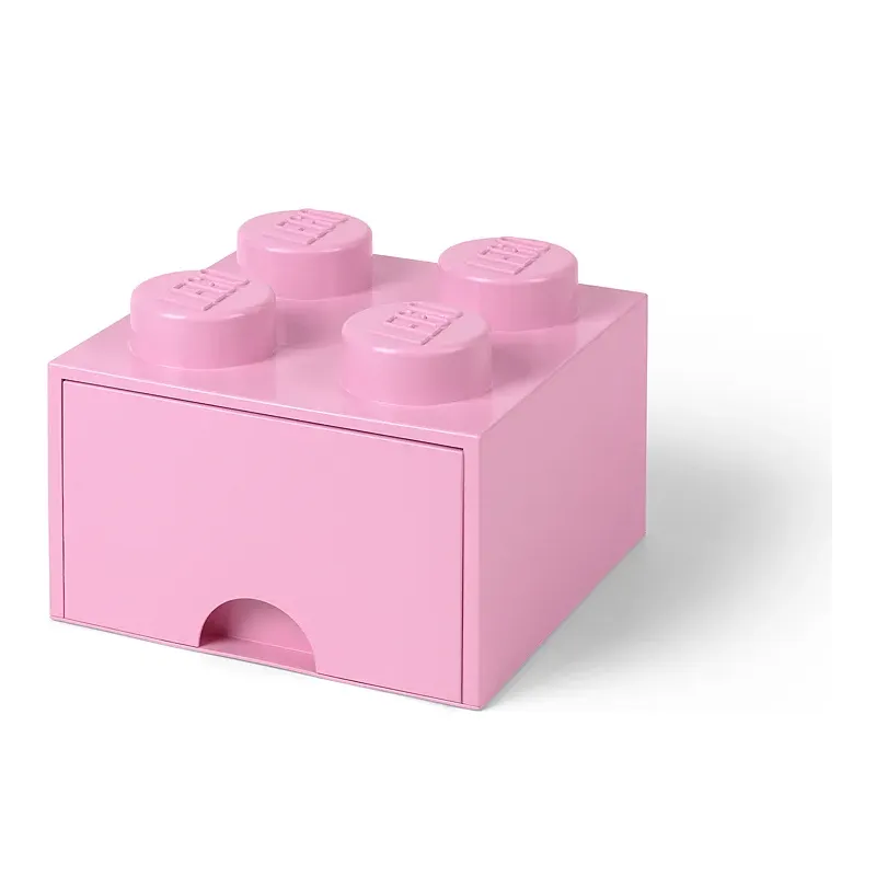 POJEMNIK SZUFLADA KLOCEK 4 WYPUSTKI RÓŻOWY 25 X 25 X 18 CM LEGO 4005 - Room Copenhagen