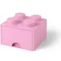 Pojemnik Szuflada Klocek 4 Wypustki Różowy 25 X 25 X 18 Cm Lego 4005