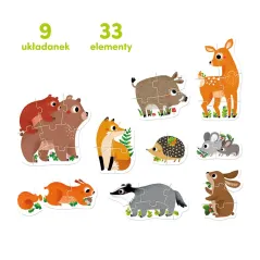 ZWIERZĄTKA W LESIE PUZZLE PROGRESYWNE CZUCZU 2+