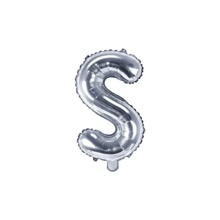 BALON FOLIOWY LITERA S SREBRNY 35 CM