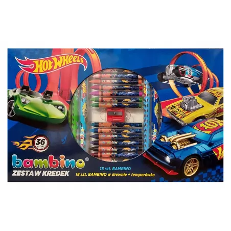 Kredki Bambino 36 Sztuk + Temperówka Hot Wheels 3+ Kredki Bambino 36 Sztuk + Temperówka Hot Wheels 3+