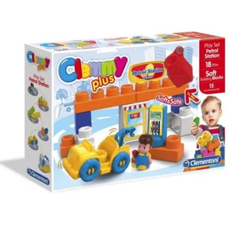 Stacja Benzynowa Clemmy Plus Klocki Gumowe 15 Sztuk 18M+