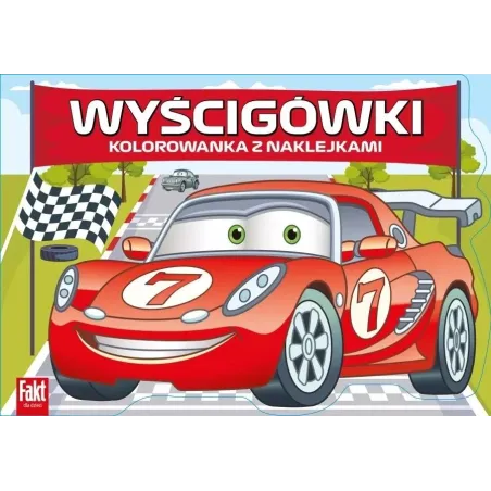 WYŚCIGÓWKI. KOLOROWANKA Z NAKLEJKAMI