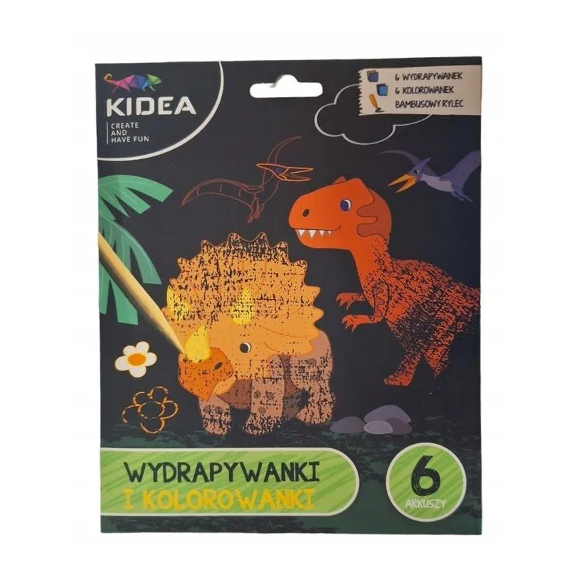 DINOZAURY. WYDRAPYWANKI I KOLOROWANKI
