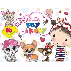 PSY I KOTY SUPERBLOK Z NAKLEJKAMI