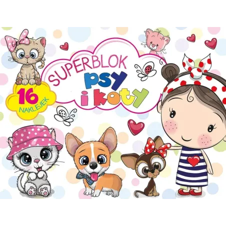 PSY I KOTY SUPERBLOK Z NAKLEJKAMI