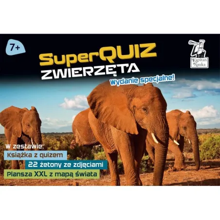 ZWIERZĘTA SUPERQUIZ + MAPA ŚWIATA KAPITAN NAUKA 7+