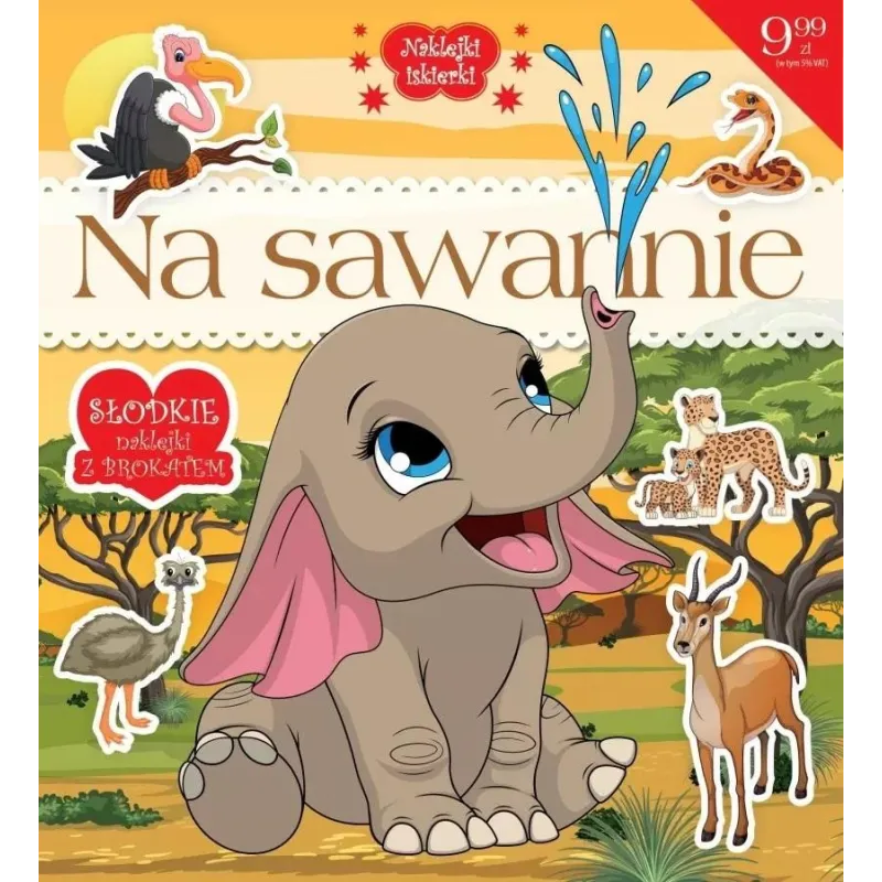 NA SAWANNIE. KSIĄŻECZKA Z BROKATOWYMI NAKLEJKAMI