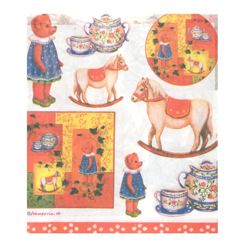 SERWETKA RYŻOWA PORCELANA MISIE 50 X 50 CM - Stamperia