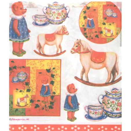 Serwetka Ryżowa Porcelana Misie 50 X 50 Cm