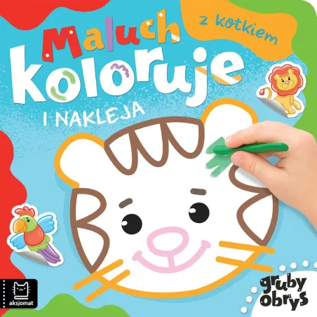 Maluch Koloruje I Nakleja Z Kotkiem. Gruby Obrys Maluch Koloruje I Nakleja Z Kotkiem. Gruby Obrys