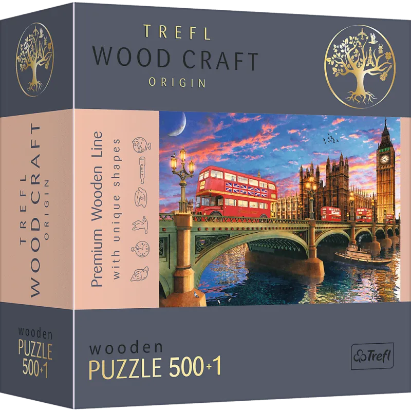 PAŁAC WESTMINSTERSKI BIG BEN LONDYN PUZZLE DREWNIANE 501 ELEMENTÓW TREFL 9+