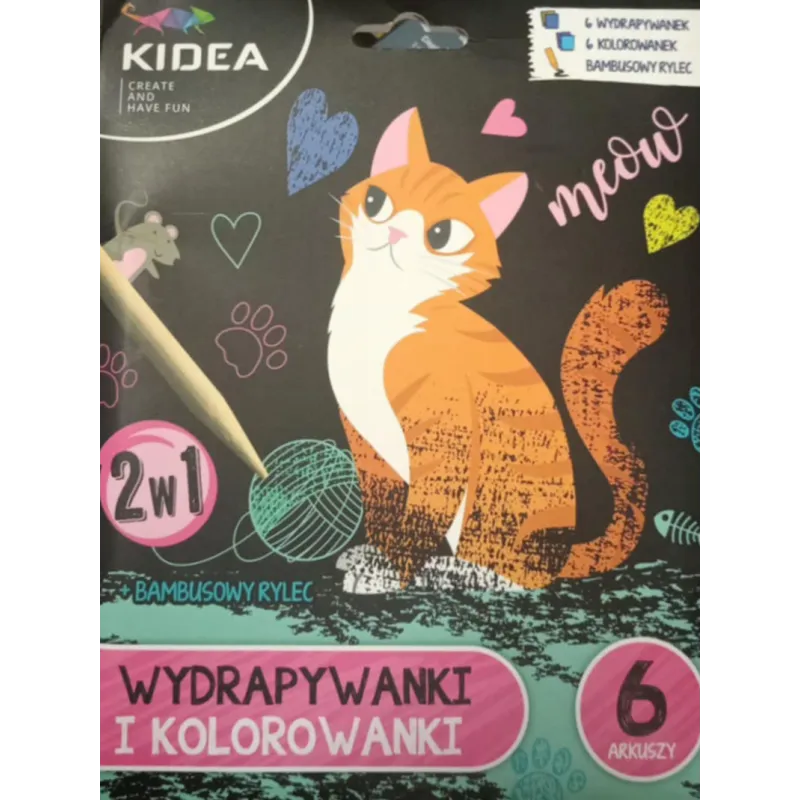 KOTKI. WYDRAPYWANKI I KOLOROWANKI KIDEA