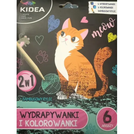 Kotki. Wydrapywanki I Kolorowanki Kidea Kotki. Wydrapywanki I Kolorowanki Kidea