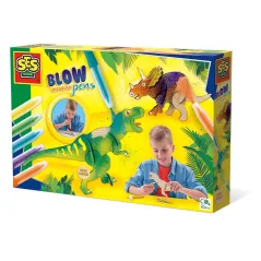 DINOZAURY KOLOROWANIE ZA POMOCĄ DMUCHANIA 5+