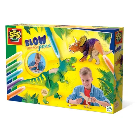 DINOZAURY KOLOROWANIE ZA POMOCĄ DMUCHANIA 5+