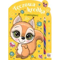 WIEWIÓRKA. TĘCZOWA KREDKA. KOLOROWANKA Z NAKLEJKAMI