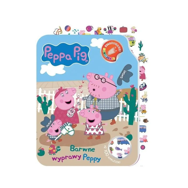 ŚWINKA PEPPA. BARWNE WYPRAWY PEPPY. KOLOROWANKI - NAKLEJANKI