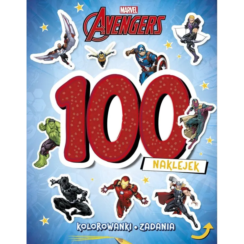 MARVEL AVENGERS. 100 NAKLEJEK. KOLOROWANKI, ZADANIA