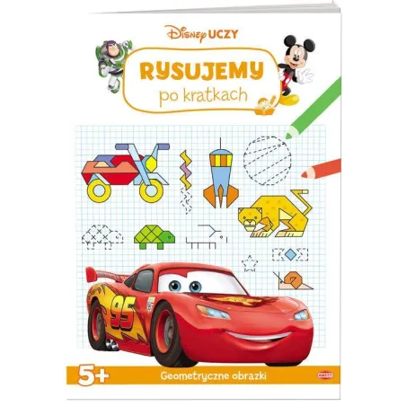 DISNEY UCZY. GEOMETRYCZNE OBRAZKI. RYSUJEMY PO KRATKACH 5+
