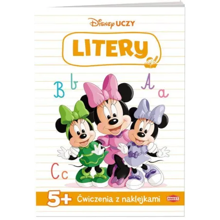 DISNEY MINNIE. LITERY. ĆWICZENIA Z NAKLEJKAMI 5+