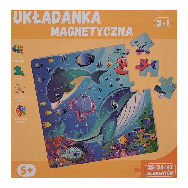 MAGNETYCZNA UKŁADANKA 3W1 ŚWIAT ZWIERZĄT DLA DZIECI 5+