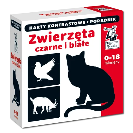 ZWIERZĘTA CZARNE I BIAŁE KARTY KONTRASTOWE KAPITAN NAUKA 0M+ - Edgard