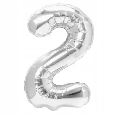 BALON FOLIOWY 2 SREBRNA 32CM